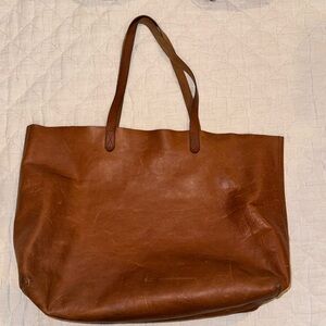 Madewell The Transport Tote Leather Brown English Saddle
